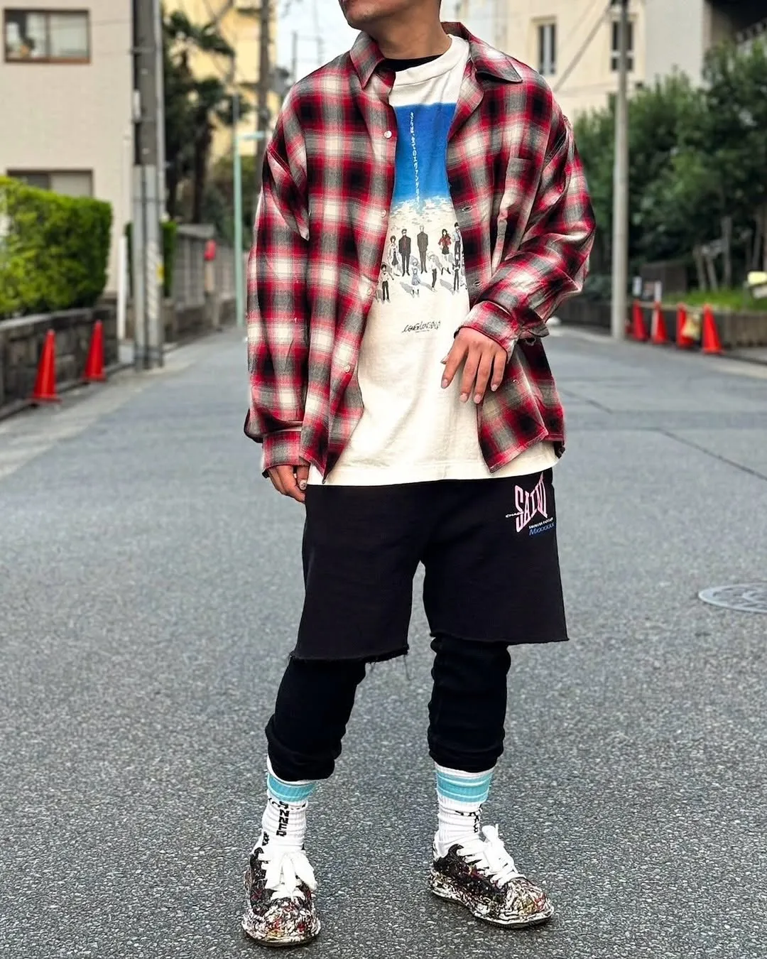 SAINT Mxxxxxx × EVENGELION × GEEKS RULE EV_SS TEE/BLUE/WHT Three-party co-branded Neon Genesis Evangelion co-branded TEE off-white S-XL Made of original OE yarn tube weaving without side seams to distinguish the width of the fabric Original consistent co-branded label/co-branded wash mark/little angel anti-counterfeiting label Top-notch printing technology Repeated pattern making, closely following the original details